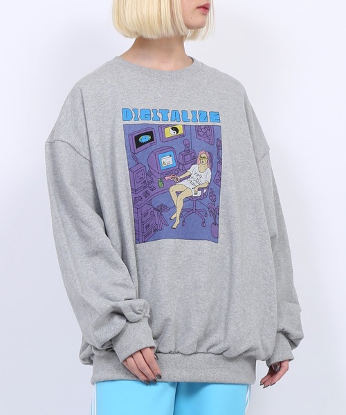 PUNYUS（プニュズ）の「DIGITALIZEスウェット（スウェット・レディース・ブラック/グリーン/杢グレー/ライトパープル・4/3）」の21枚目の写真