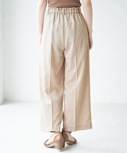 ROPE' PICNIC(ロペピクニック)の「セットアップ対応/麻調シアーハイウエストストレートワイドパンツ(その他パンツ・レディース・カーキ/ベージュ/チャコールグレー・36/38/40)」の5枚目の写真