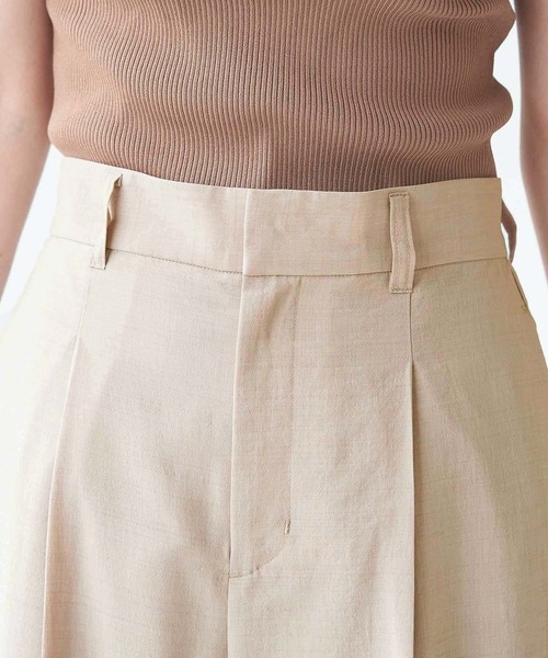 ROPE' PICNIC(ロペピクニック)の「セットアップ対応/麻調シアーハイウエストストレートワイドパンツ(その他パンツ・レディース・カーキ/ベージュ/チャコールグレー・36/38/40)」の7枚目の写真