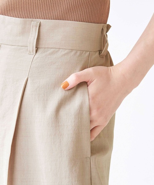 ROPE' PICNIC(ロペピクニック)の「セットアップ対応/麻調シアーハイウエストストレートワイドパンツ(その他パンツ・レディース・カーキ/ベージュ/チャコールグレー・36/38/40)」の8枚目の写真
