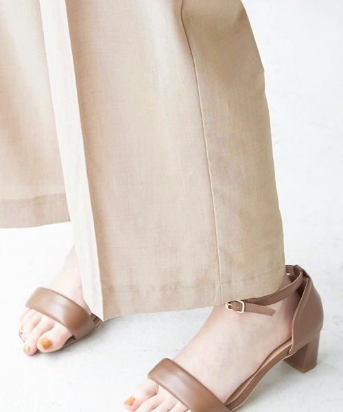 ROPE' PICNIC(ロペピクニック)の「セットアップ対応/麻調シアーハイウエストストレートワイドパンツ(その他パンツ・レディース・カーキ/ベージュ/チャコールグレー・36/38/40)」の9枚目の写真