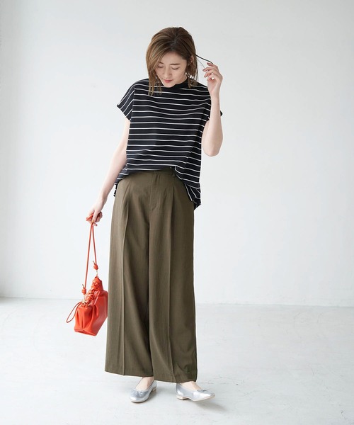 ROPE' PICNIC(ロペピクニック)の「セットアップ対応/麻調シアーハイウエストストレートワイドパンツ(その他パンツ・レディース・カーキ/ベージュ/チャコールグレー・36/38/40)」の14枚目の写真