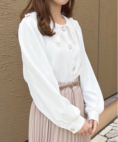 apres jour(アプレジュール)の「レースフリル襟ブラウス【ZOZOTOWN限定アイテム】(シャツ/ブラウス・レディース・ホワイト系その他/オフホワイト/ホワイト系その他2/ピンクベージュ・X-LARGE/フリー)」の12枚目の写真
