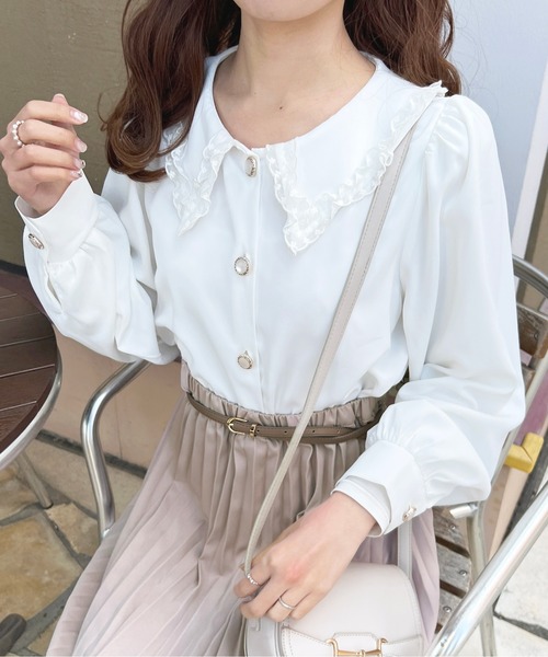 apres jour(アプレジュール)の「レースフリル襟ブラウス【ZOZOTOWN限定アイテム】(シャツ/ブラウス・レディース・ホワイト系その他/オフホワイト/ホワイト系その他2/ピンクベージュ・X-LARGE/フリー)」の5枚目の写真