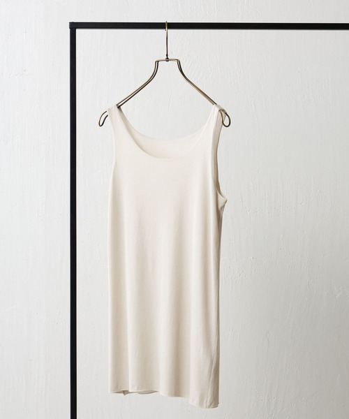 BEARDSLEY（ビアズリー）の「強燃ガーゼ2重タンク（Tシャツ/カットソー・レディース・ベージュ/ブラック・FREE）」の2枚目の写真