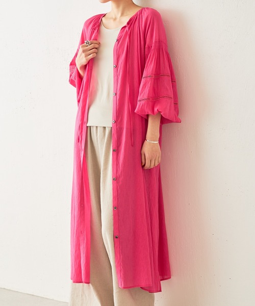 BEARDSLEY（ビアズリー）の「強燃ガーゼ2重タンク（Tシャツ/カットソー・レディース・ベージュ/ブラック・FREE）」の6枚目の写真