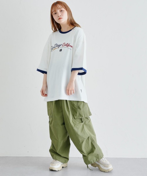 HANGTEN（ハンテン）の「半袖リンガーT（Tシャツ/カットソー・メンズ・ネイビー/オフホワイト/グリーン・MEDIUM/LARGE）」の14枚目の写真