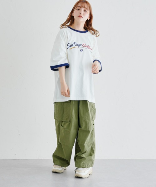 HANGTEN（ハンテン）の「半袖リンガーT（Tシャツ/カットソー・メンズ・ネイビー/オフホワイト/グリーン・MEDIUM/LARGE）」の16枚目の写真