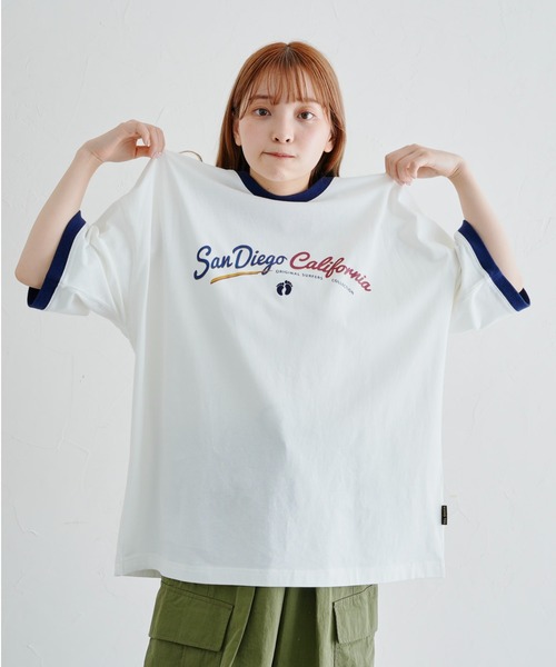 HANGTEN（ハンテン）の「半袖リンガーT（Tシャツ/カットソー・メンズ・ネイビー/オフホワイト/グリーン・MEDIUM/LARGE）」の11枚目の写真