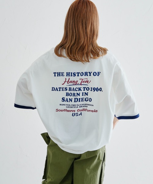 HANGTEN（ハンテン）の「半袖リンガーT（Tシャツ/カットソー・メンズ・ネイビー/オフホワイト/グリーン・MEDIUM/LARGE）」の12枚目の写真