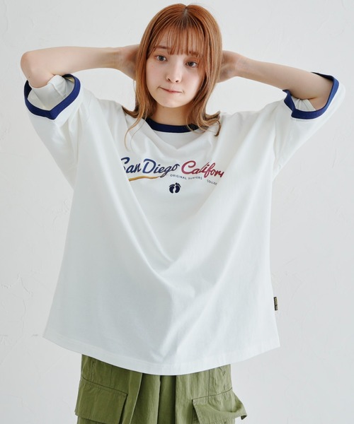 HANGTEN（ハンテン）の「半袖リンガーT（Tシャツ/カットソー・メンズ・ネイビー/オフホワイト/グリーン・MEDIUM/LARGE）」の10枚目の写真