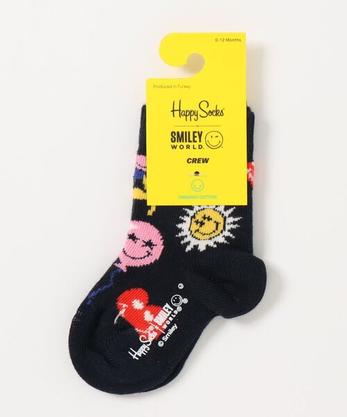 Happy Socks（ハッピーソックス）の「/HAPPY SOCKS/KIDS SMILY × HappySocks（ソックス/靴下・キッズ・ホワイト/ネイビー/ブルー/ピンク・LARGE/SMALL/X-LARGE/MEDIUM/X-SMALL）」の2枚目の写真