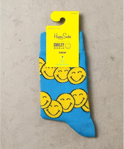 Happy Socks（ハッピーソックス）の「/HAPPY SOCKS/KIDS SMILY × HappySocks（ソックス/靴下・キッズ・ホワイト/ネイビー/ブルー/ピンク・LARGE/SMALL/X-LARGE/MEDIUM/X-SMALL）」の3枚目の写真