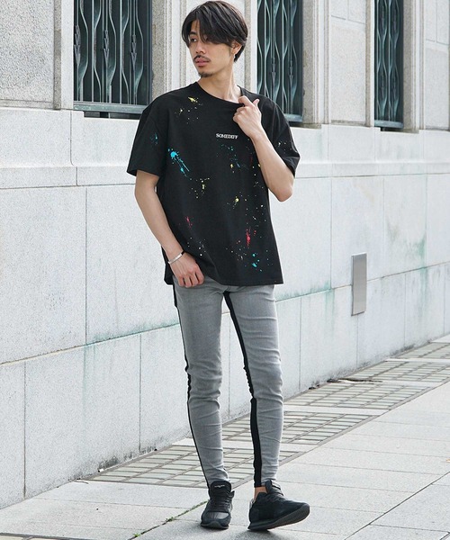 SOMEDIFF】スプラッシュ半袖Tシャツ オーバーサイズ ビッグ