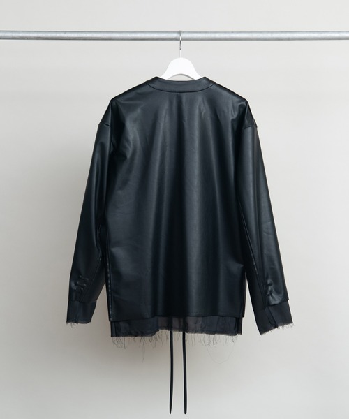 DISCOVERED(ディスカバード)の「DISCOVERED ディスカバード / FAKE LEATHER SAMUE JACKET フェイクレザー作務衣ジャケット / DC-AW22-JK-01(カバーオール・メンズ・ブラック・1/3)」の10枚目の写真