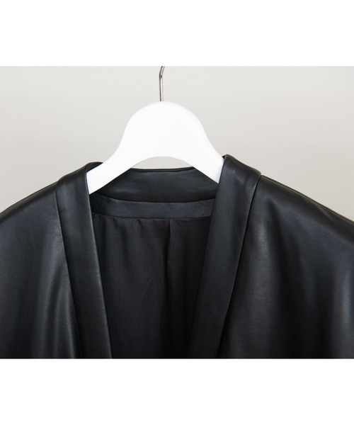 DISCOVERED(ディスカバード)の「DISCOVERED ディスカバード / FAKE LEATHER SAMUE JACKET フェイクレザー作務衣ジャケット / DC-AW22-JK-01(カバーオール・メンズ・ブラック・1/3)」の8枚目の写真