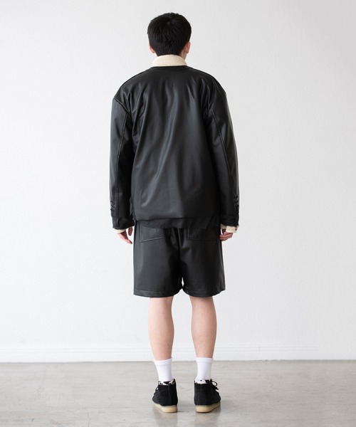 DISCOVERED(ディスカバード)の「DISCOVERED ディスカバード / FAKE LEATHER SAMUE JACKET フェイクレザー作務衣ジャケット / DC-AW22-JK-01(カバーオール・メンズ・ブラック・1/3)」の7枚目の写真