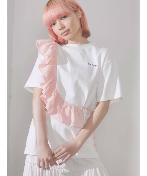 merry jenny（メリージェニー）の「アシメフリルビスチェ（チューブトップ・レディース・ブラック/ブラウン/ピンク/アイボリー・FREE）」の4枚目の写真