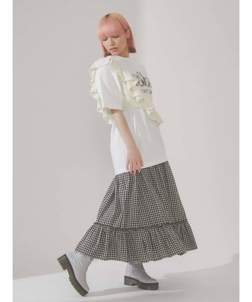 merry jenny（メリージェニー）の「アシメフリルビスチェ（チューブトップ・レディース・ブラック/ブラウン/ピンク/アイボリー・FREE）」の9枚目の写真