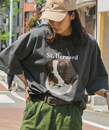 MONO-MART | ドッグ レトロプリント ビッグシルエット半袖Tシャツ(Tシャツ/カットソー)