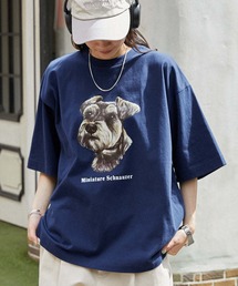 ドッグ レトロプリント ビッグシルエット半袖Tシャツ