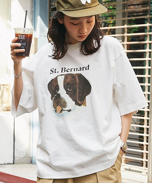 MONO-MART(モノマート)の「ドッグ レトロプリント ビッグシルエット半袖Tシャツ(Tシャツ/カットソー・メンズ・ホワイト系1/ホワイト系2/ホワイト系3/グレー系1/グレー系2/ベージュ系1/グリーン系3/ホワイト系4/ネイビー系1/グレー系4/ネイビー系4・M/L)」の15枚目の写真