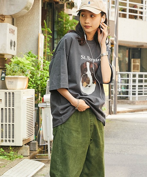 ドッグ レトロプリント ビッグシルエット半袖Tシャツ（Tシャツ