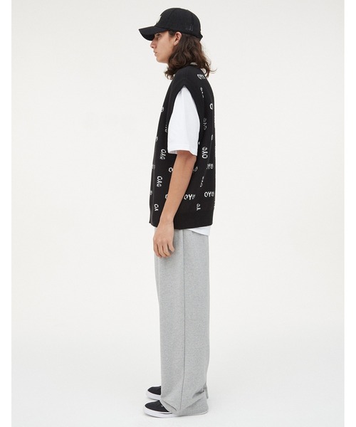 『OY/オーワイ』MONOGRAM LOGO V NECK KNIT VEST/モノグラムロゴ Vネック ニットベスト（ベスト）｜OY（オーワイ）