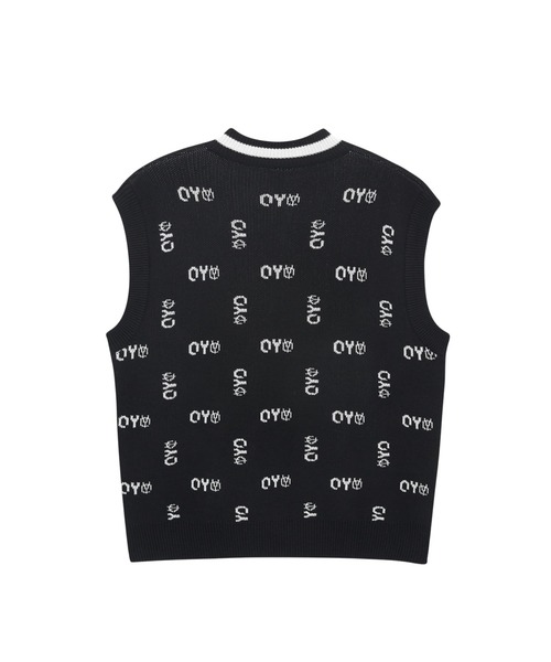 『OY/オーワイ』MONOGRAM LOGO V NECK KNIT VEST/モノグラムロゴ Vネック ニットベスト（ベスト）｜OY（オーワイ）