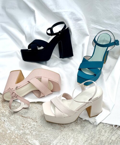 ESPERANZA（エスペランサ）の「◆【日本製／厚底／ロングセラー／ストラップ／安定感／歩きやすい】クロスアッパーデザインサンダル（サンダル・レディース・グリーン系その他4/ブラック系2/ベージュ系2/ピンクベージュ・M/L/LL/S）」の6枚目の写真