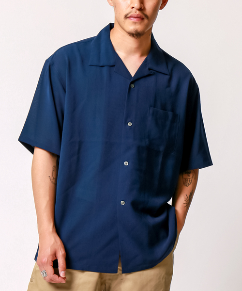 B.C STOCK(ベーセーストック)の「FIL DESSIN OPEN S/S(シャツ/ブラウス・メンズ・ネイビー/サックスブルー/チャコールグレー/ホワイト/グリーン・LARGE/MEDIUM/SMALL)」の4枚目の写真