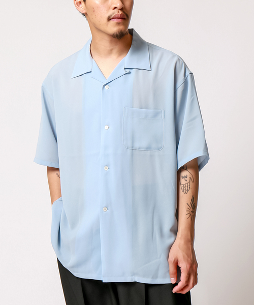 B.C STOCK(ベーセーストック)の「FIL DESSIN OPEN S/S(シャツ/ブラウス・メンズ・ネイビー/サックスブルー/チャコールグレー/ホワイト/グリーン・LARGE/MEDIUM/SMALL)」の5枚目の写真