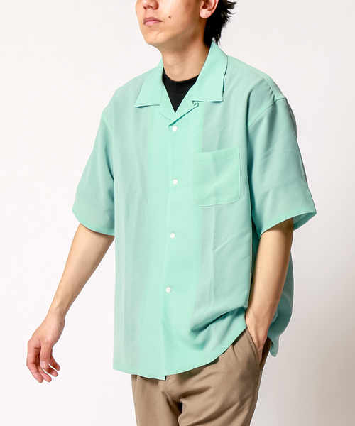 B.C STOCK(ベーセーストック)の「FIL DESSIN OPEN S/S(シャツ/ブラウス・メンズ・ネイビー/サックスブルー/チャコールグレー/ホワイト/グリーン・LARGE/MEDIUM/SMALL)」の3枚目の写真