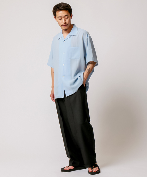 B.C STOCK(ベーセーストック)の「FIL DESSIN OPEN S/S(シャツ/ブラウス・メンズ・ネイビー/サックスブルー/チャコールグレー/ホワイト/グリーン・LARGE/MEDIUM/SMALL)」の7枚目の写真