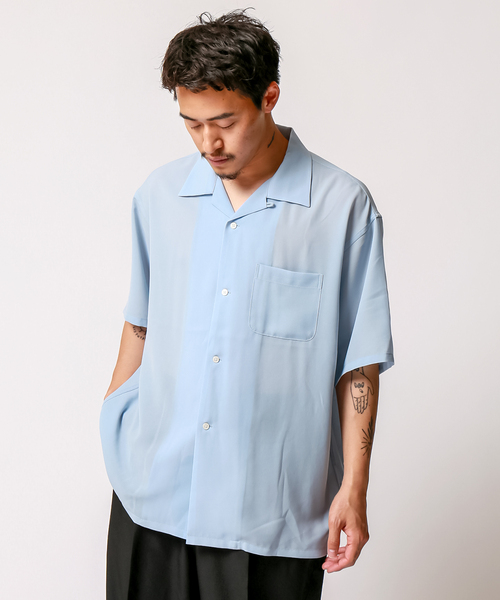 B.C STOCK(ベーセーストック)の「FIL DESSIN OPEN S/S(シャツ/ブラウス・メンズ・ネイビー/サックスブルー/チャコールグレー/ホワイト/グリーン・LARGE/MEDIUM/SMALL)」の8枚目の写真