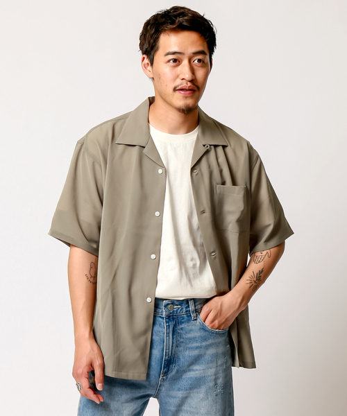 B.C STOCK(ベーセーストック)の「FIL DESSIN OPEN S/S(シャツ/ブラウス・メンズ・ネイビー/サックスブルー/チャコールグレー/ホワイト/グリーン・LARGE/MEDIUM/SMALL)」の11枚目の写真