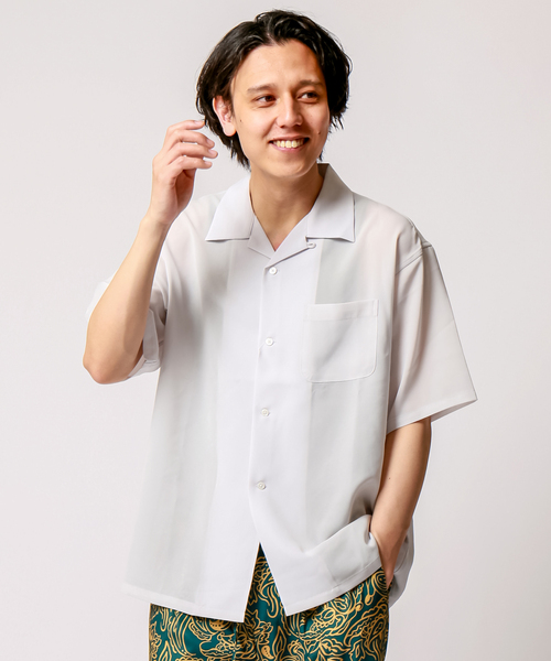 B.C STOCK(ベーセーストック)の「FIL DESSIN OPEN S/S(シャツ/ブラウス・メンズ・ネイビー/サックスブルー/チャコールグレー/ホワイト/グリーン・LARGE/MEDIUM/SMALL)」の17枚目の写真