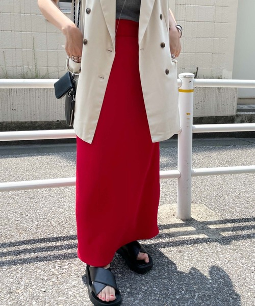 archives（アルシーヴ）の「フロントＺＩＰリブスカート（スカート・レディース・レッド/ブルー/グリーン/ピンク/ブラック・MEDIUM）」の9枚目の写真