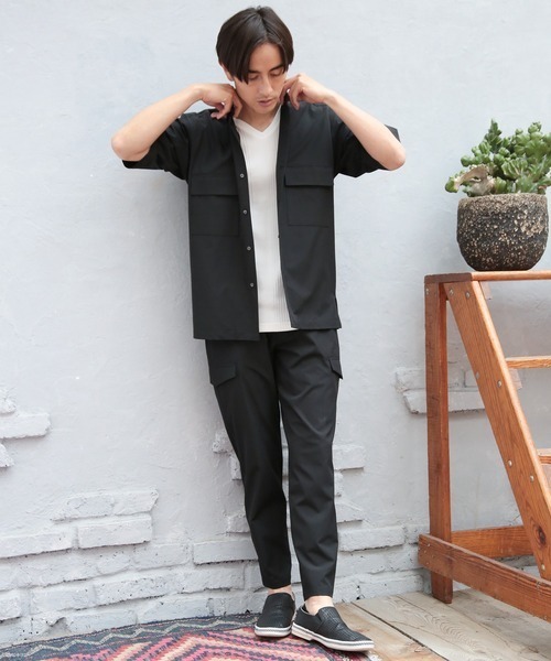 UNION STATION（ユニオンステーション）の「【セットアップ対応】【AIR LIGHT -Active version-】半袖CPOレギュラーカラーシャツ（シャツ/ブラウス・メンズ・ブラック/ベージュ/グレー/グリーン・LL/M/L）」の11枚目の写真