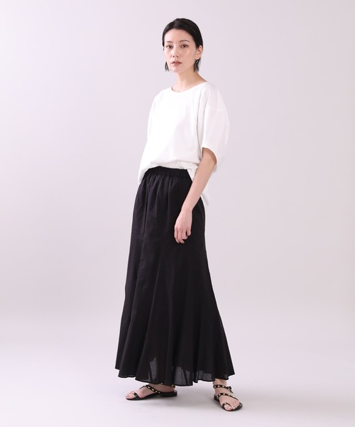 INED（イネド）の「ボリュームスリーブカットソー《接触冷感》（Tシャツ/カットソー・レディース・ブラック/ブラウン/オフホワイト/グリーン/ライトグリーン・9号）」の12枚目の写真