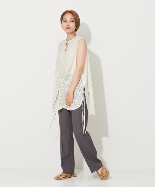 NOMINE(ノミネ)の「レースボサムノースリブラウス(シャツ/ブラウス・レディース・ホワイト/ブラック・フリー)」の4枚目の写真