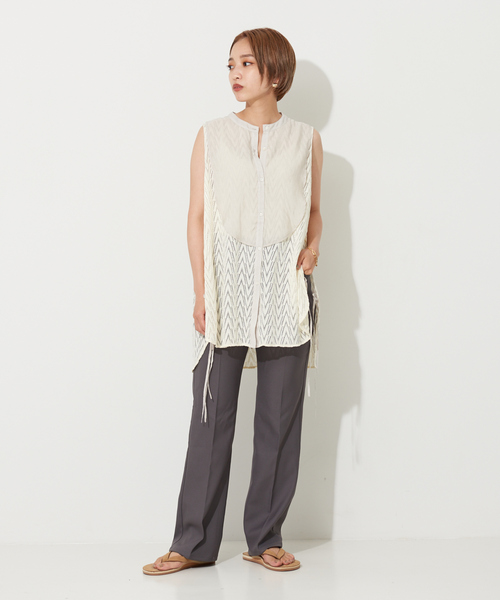 NOMINE(ノミネ)の「レースボサムノースリブラウス(シャツ/ブラウス・レディース・ホワイト/ブラック・フリー)」の14枚目の写真