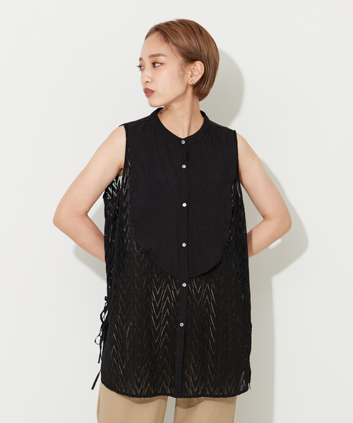NOMINE(ノミネ)の「レースボサムノースリブラウス(シャツ/ブラウス・レディース・ホワイト/ブラック・フリー)」の3枚目の写真