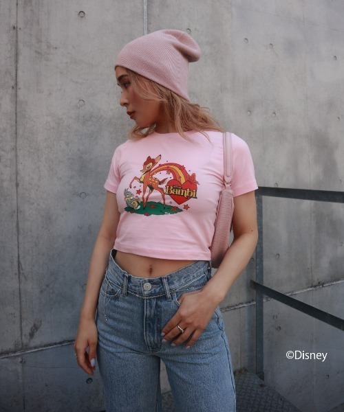 FIG&VIPER（フィグアンドバイパー）の「Disney Bambi / short T（Tシャツ/カットソー・レディース・ホワイト/ダークグレー/ライトピンク・FREE）」の3枚目の写真