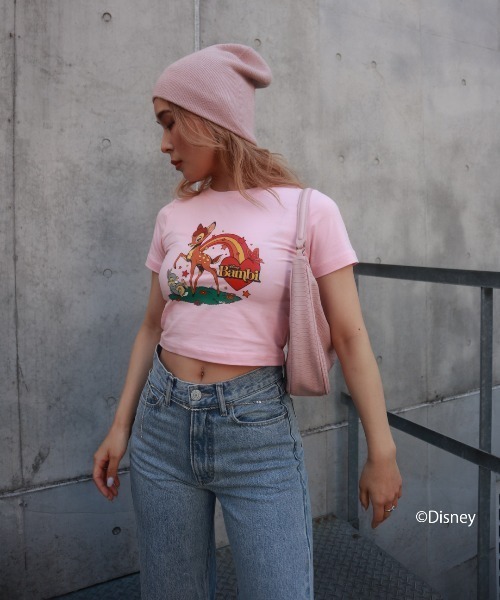 FIG&VIPER（フィグアンドバイパー）の「Disney Bambi / short T（Tシャツ/カットソー・レディース・ホワイト/ダークグレー/ライトピンク・FREE）」の5枚目の写真
