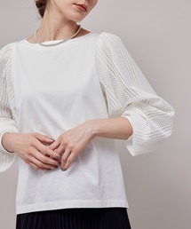 ROPE' | 22AW/カット×ラッセルレースボリュームスリーブプルオーバー(Tシャツ/カットソー)