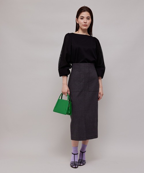 ROPE'（ロペ）の「カット×ラッセルレースボリュームスリーブプルオーバー（Tシャツ/カットソー・レディース・ブラック/ホワイト/ベージュ系その他2・38）」の14枚目の写真