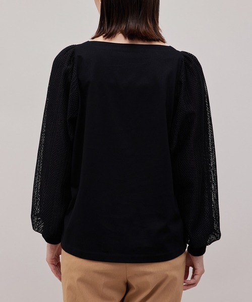 ROPE'（ロペ）の「カット×ラッセルレースボリュームスリーブプルオーバー（Tシャツ/カットソー・レディース・ブラック/ホワイト/ベージュ系その他2・38）」の11枚目の写真