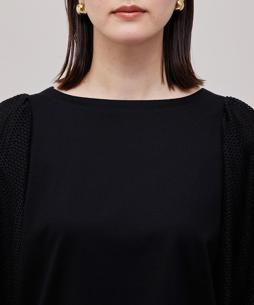 ROPE'（ロペ）の「カット×ラッセルレースボリュームスリーブプルオーバー（Tシャツ/カットソー・レディース・ブラック/ホワイト/ベージュ系その他2・38）」の13枚目の写真