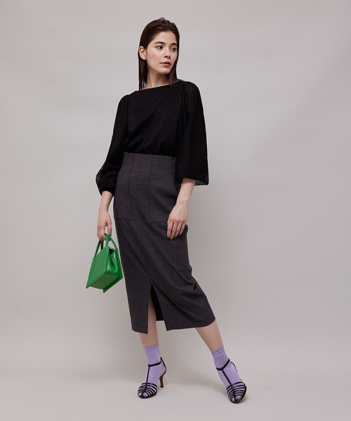 ROPE'（ロペ）の「カット×ラッセルレースボリュームスリーブプルオーバー（Tシャツ/カットソー・レディース・ブラック/ホワイト/ベージュ系その他2・38）」の8枚目の写真